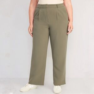 Old Navy Extra High-Waisted Taylor Wide-Leg Trouser Pants — Army Green